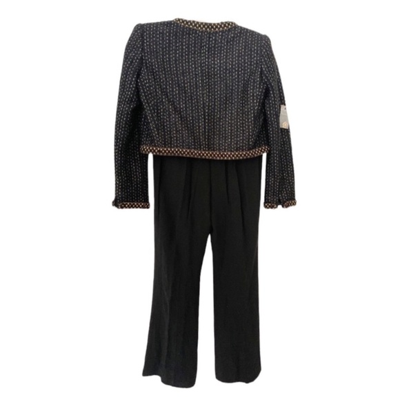 Edward Archour Paris Size 40 Wool Blend Cropped Jacket Pant Set - Picture 2 of 11